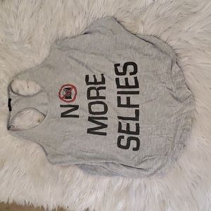 The Classic “No More Selfies” Racerback Tank | Flowy Lightweight Tee | Medium